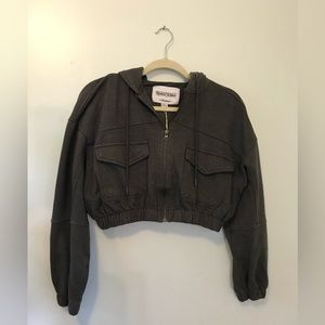 Cropped zip hoodie